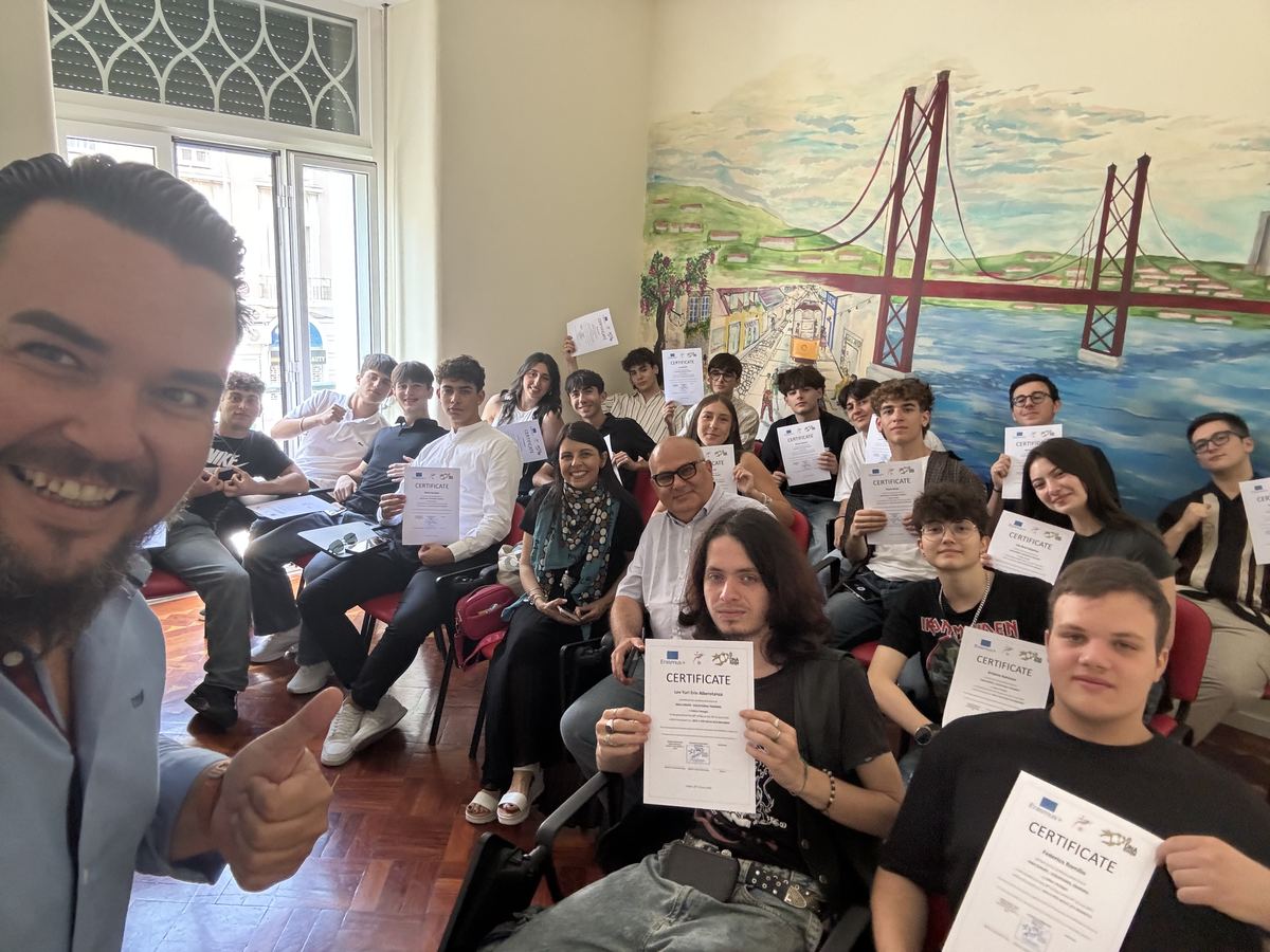 Erasmus+ students during a cultural activity in Lisbon